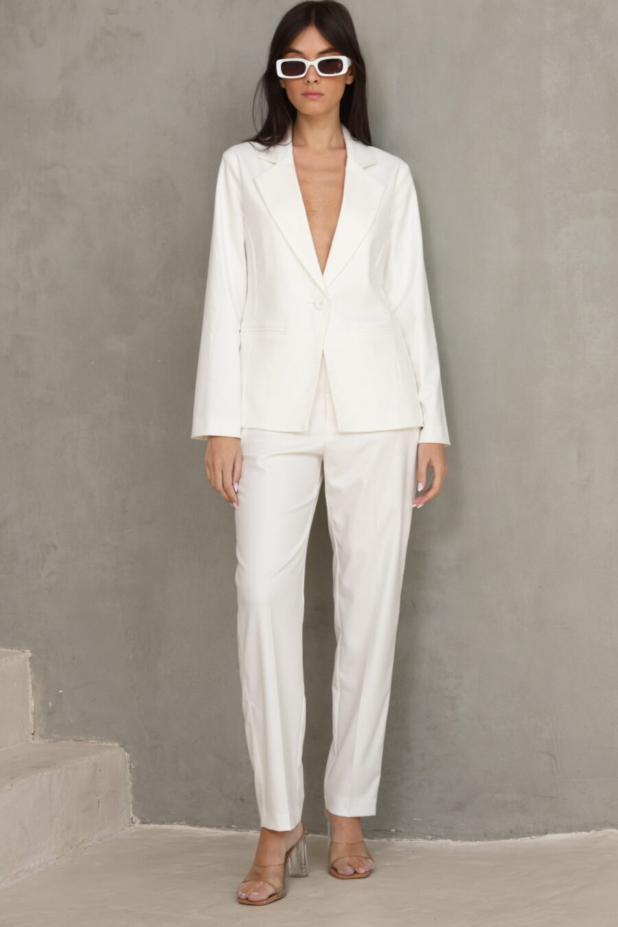 מכנס פולי לבן