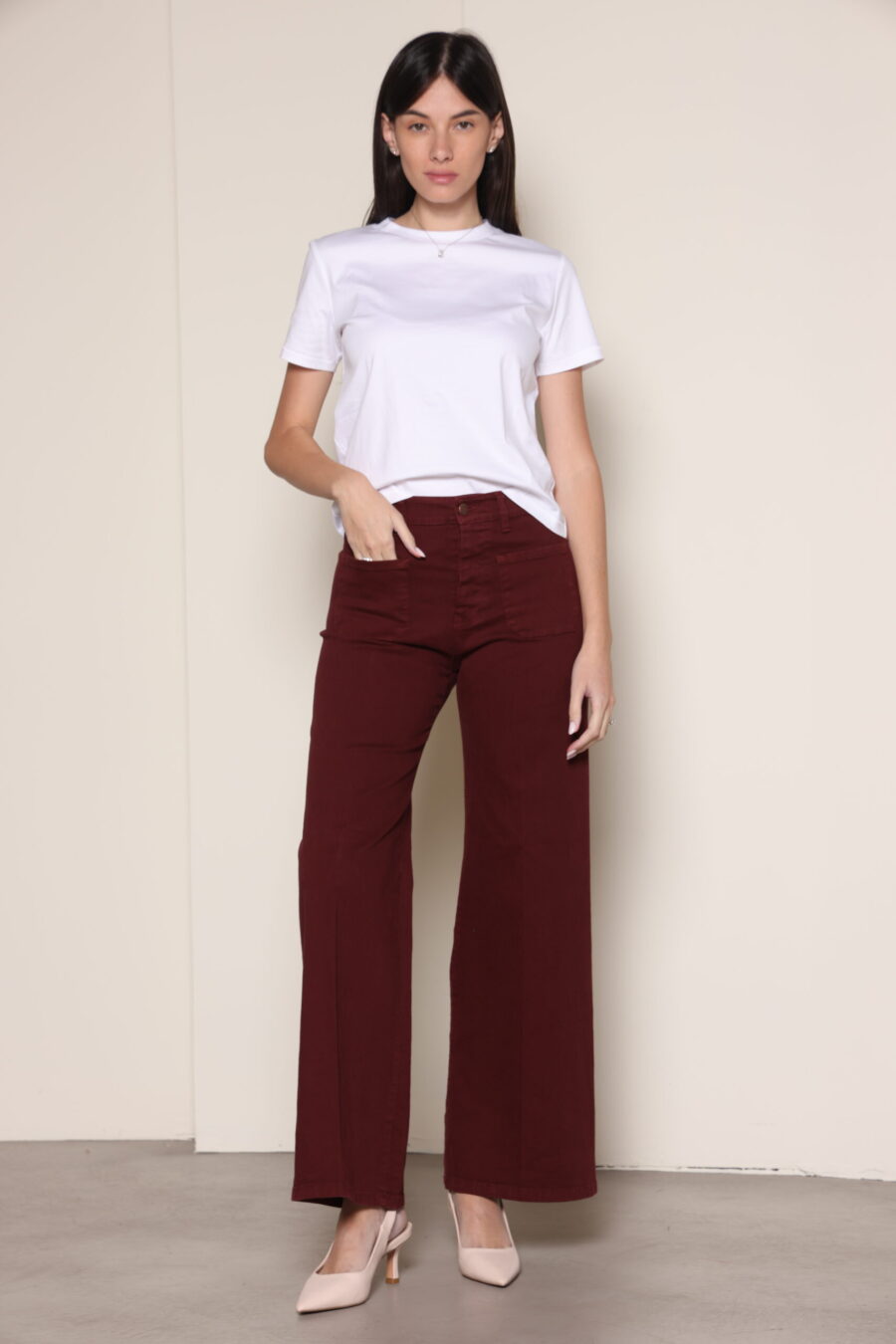 מכנס כותנה איימה בורדו