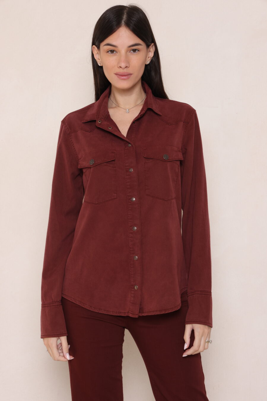 חולצת כותנה מיכאלה בורדו