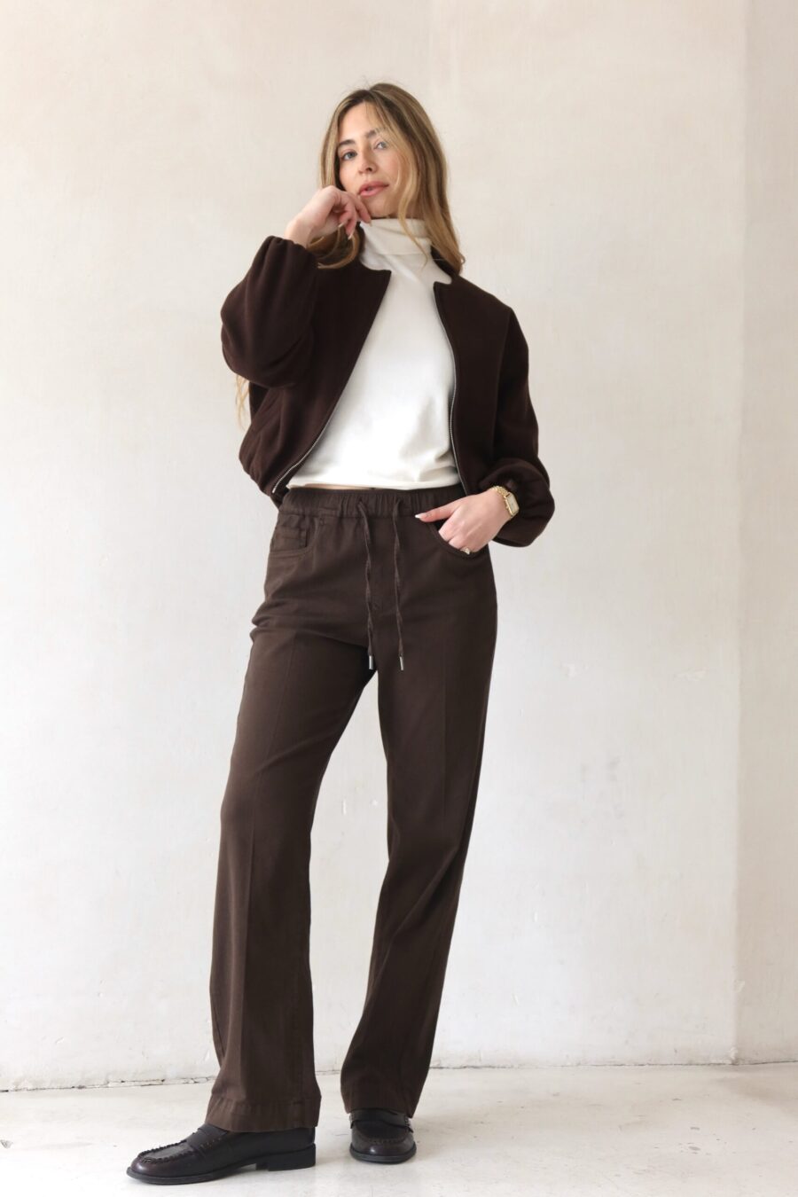 מכנס ארלי חום שוקולד