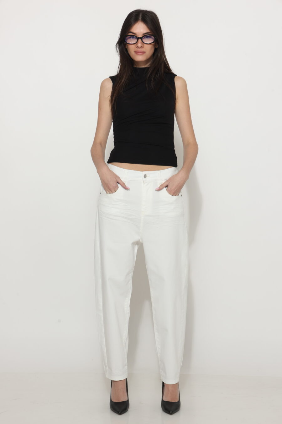 מכנס באגי אייבי לבן